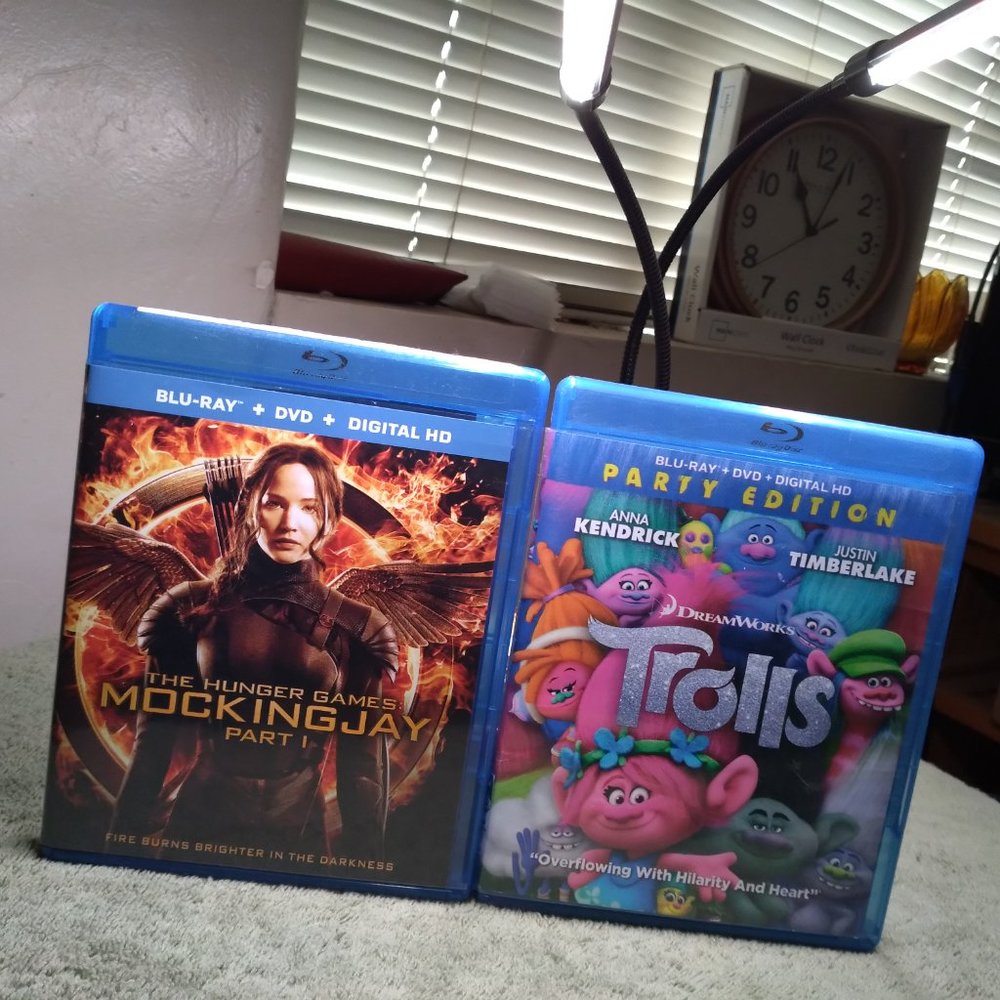 Blue Ray DVD The Hunger Games and TRolls